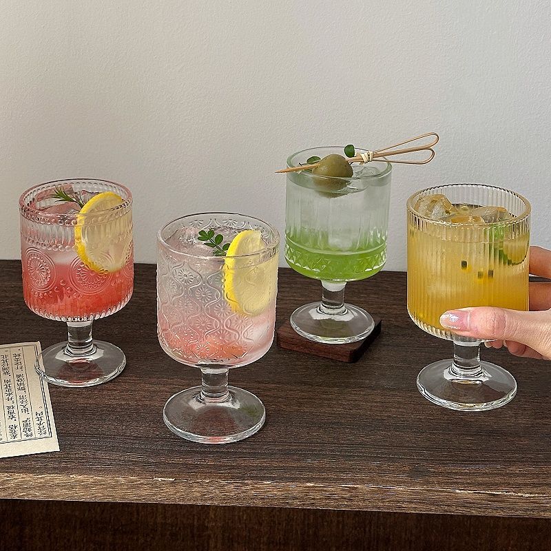 Wine Beer Mixed Drinks - 4 Buah Set Gelas Anggur Pola