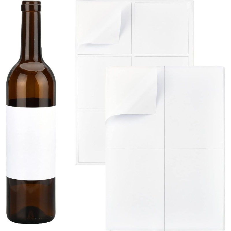 Wine Bottle Size - Stiker Label anggur kosong, 20 lembar/100