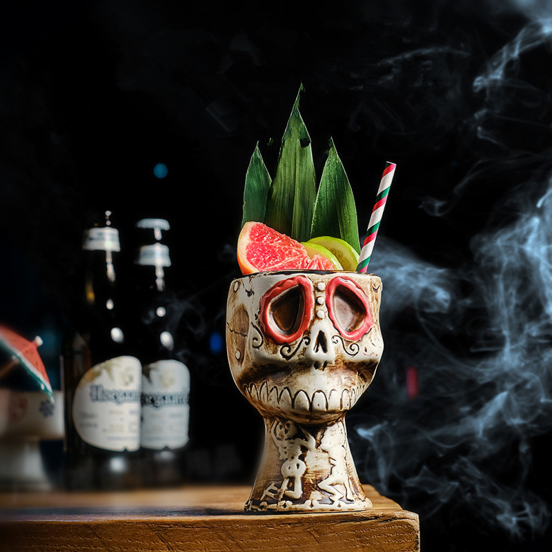 Mug Keramik Tengkorak Hallowee - Wine Beer Mixed Drinks ulasan dan harga