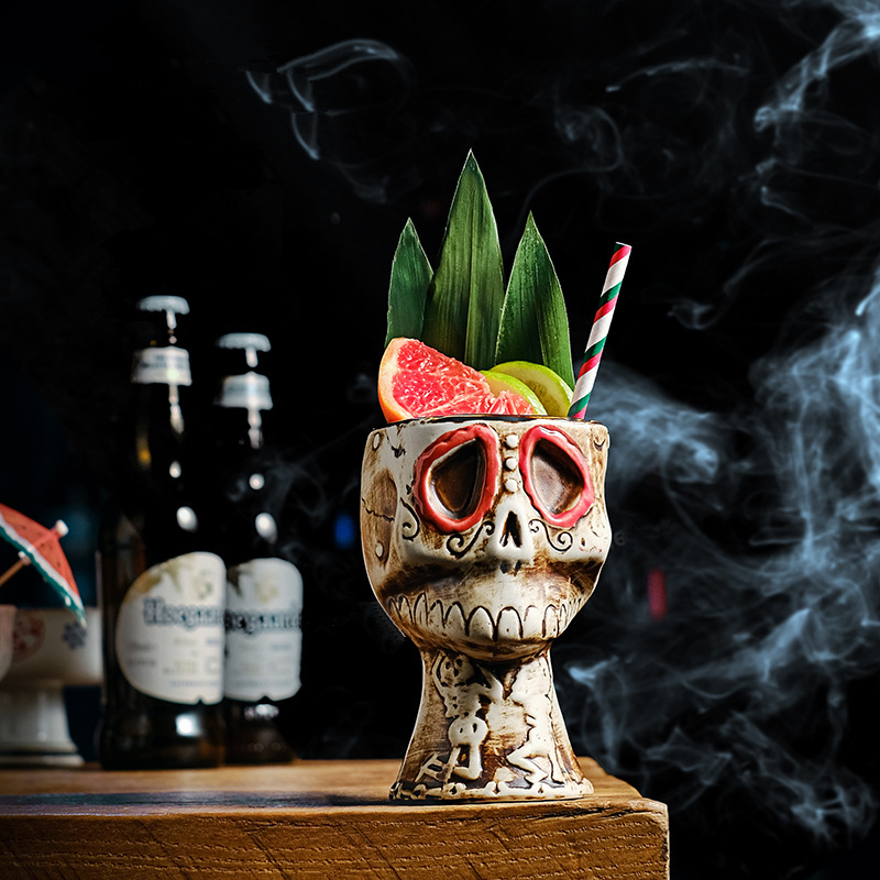 Mug Keramik Tengkorak Hallowee - Wine Beer Mixed Drinks ulasan dan harga