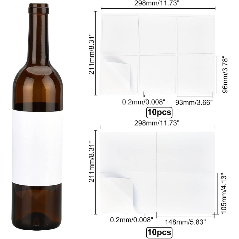 Stiker Label anggur kosong, 20 - Wine Bottle Size ulasan dan harga